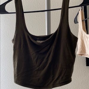 Olive crop top tank